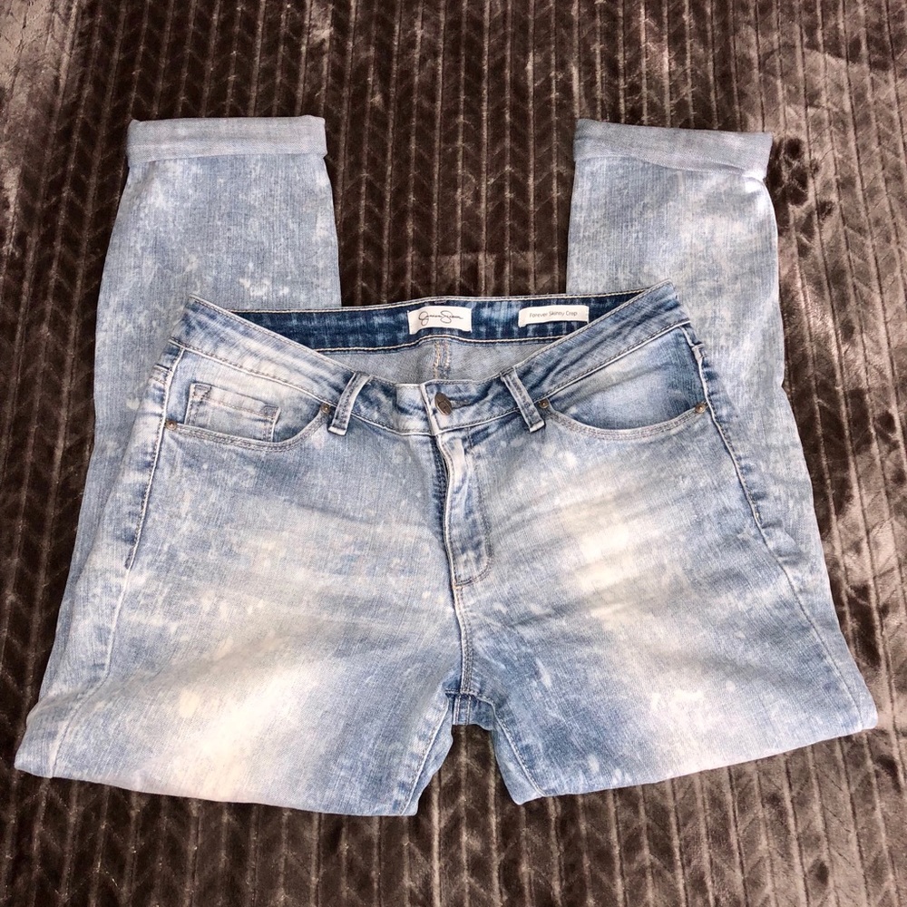 Jessica Simpson Distressed Acid Wash Skinny Crop - Picture 5 of 8